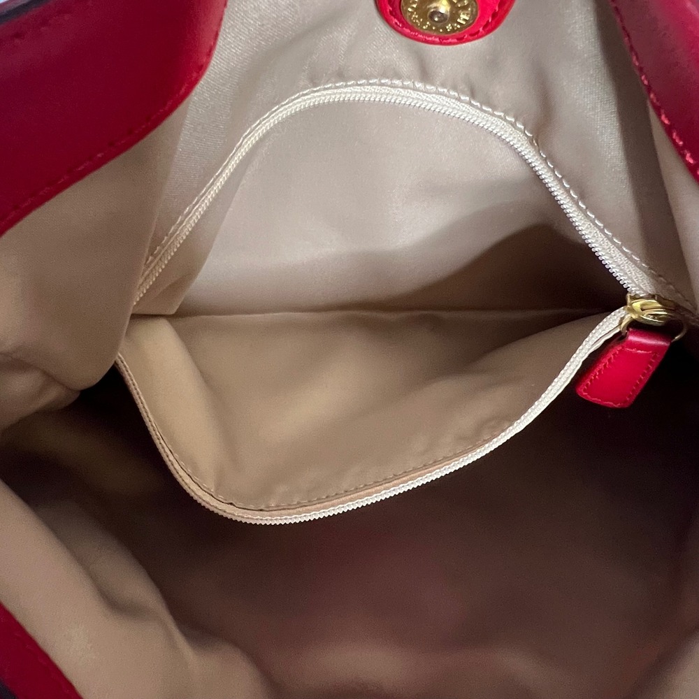 COACH Campbell Dark Red Leather Large Hobo Shoulder Bag Chunky Brass Buckle Y2K - Picture 16 of 16